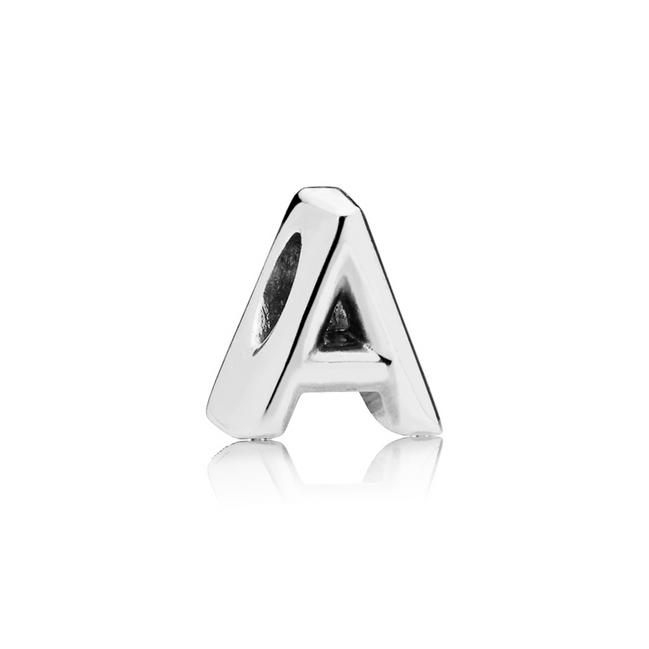 Pandora Moments Silver Letter A Alphabet Charm