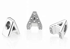 Pandora Moments Silver Letter A Alphabet Charm