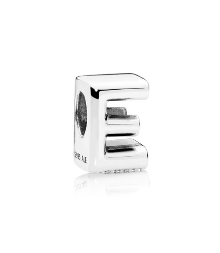 Pandora Moments Silver Letter E Alphabet Charm