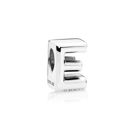 Pandora Moments Silver Letter E Alphabet Charm