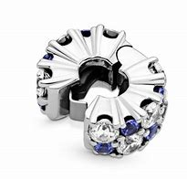 Pandora Moments Clear & Blue Sparkling Clip Charm