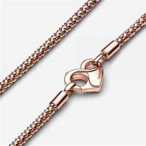 Pandora Moments Rose Heart Clasp Studded Chain Necklace 45 cm