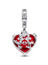 Disney X Pandora Mickey & Minnie Mouse Kiss Red Murano Glass Dangle Charm