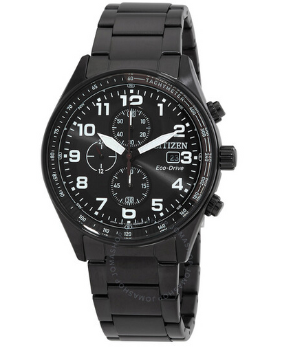Citizen Men's Tactical Chronograph Eco-Drive Black Stainless Steel Bracelet Watch
