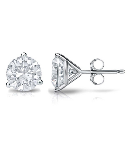 Diamond Martini Style 0.75 Ctwg Stud Earrings