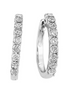 Ladies 14K Gold And Round Diamond Hoop Earrings