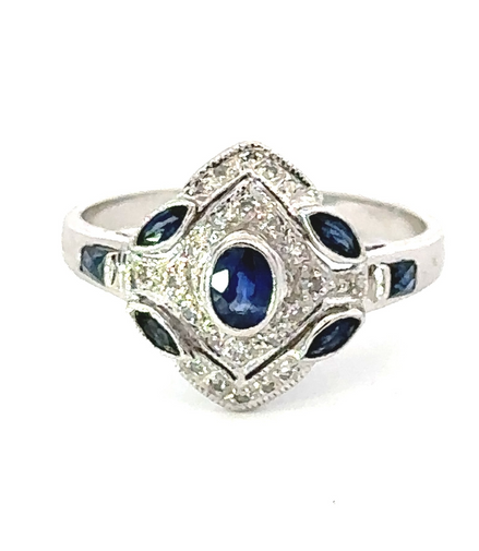 Sapphire and Diamond Estate Style Ring