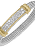 Vahan 14K Gold And Sterling Silver 8mm Diamond Closed Bar Bracelet