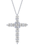 14K White Gold 1 CT Diamond Cross Necklace