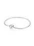 Pandora Moments Silver Round Clasp Snake Chain Bracelet 17