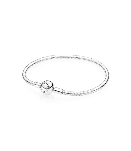 Pandora Moments Round  Clasp Snake Chain Bracelet Size 20