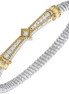 Vahan 14K Gold And Sterling Silver 0.27 CTW Diamond 4mm Closed Bracelet
