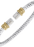 Vahan 14K Gold And Sterling Silver 0.37 CTW Diamond 3mm Open Cuff Bracelet