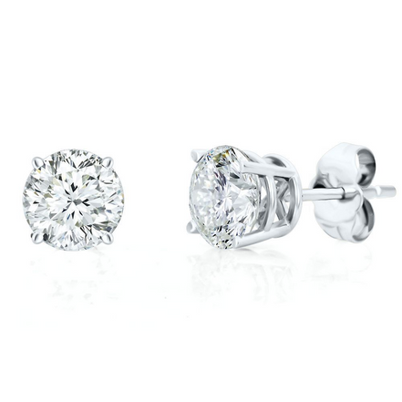 14K White Gold .90 CT Diamond Stud Earrings