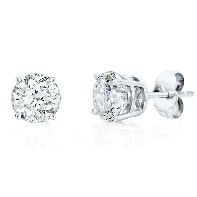 14K White Gold .90 CT Diamond Stud Earrings
