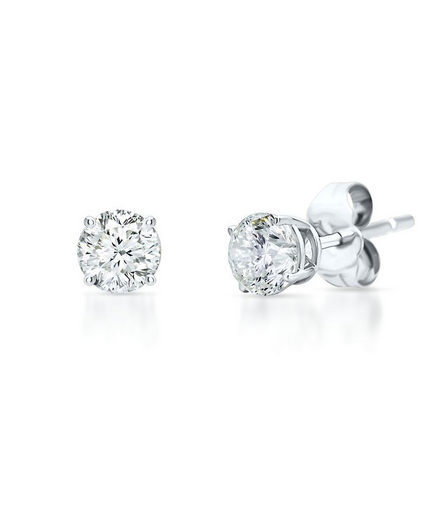 14K White Gold And .20 CT Diamond Stud Earrings