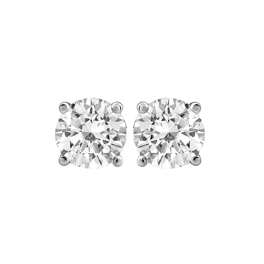 14K White Gold And .20 CT Diamond Stud Earrings