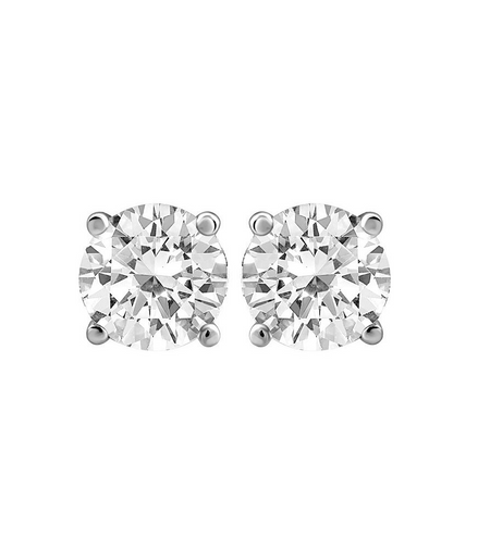 14K White Gold And .20 CT Diamond Stud Earrings