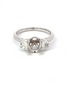 14K White Gold Diamond 3 Stone Semi-Mount Engagement Ring