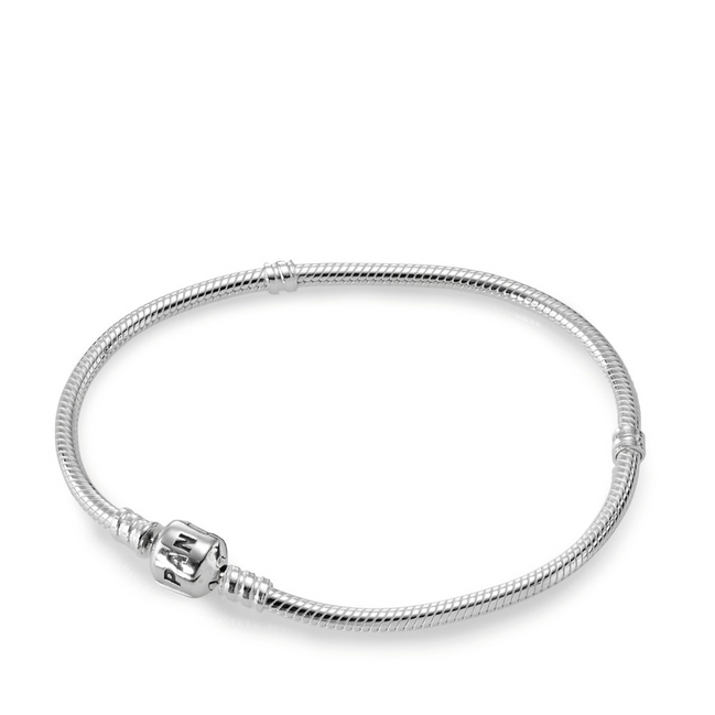 Pandora Moments Iconic Barrel Clasp Snake Chain Bracelet Size18