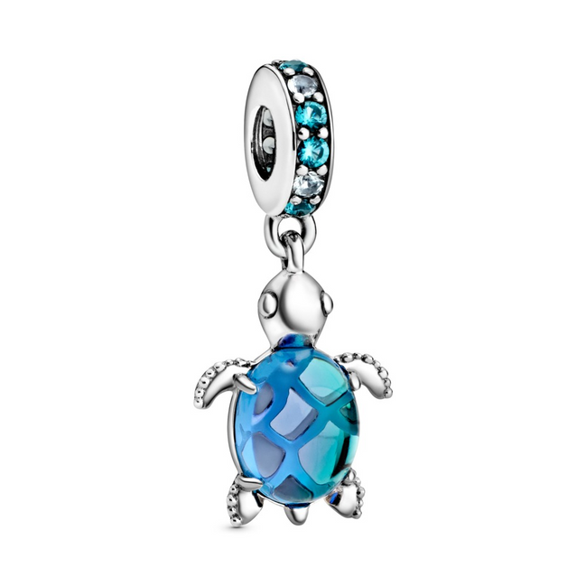 Pandora Moments Murano Glass Sea Turtle Dangle Charm