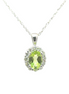 Ladies Peridot 14k White Gold Pendant Necklace