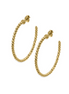 Desmos 18K Gold Overlay 35mm Slash Diamond-Cut Hoop Earrings