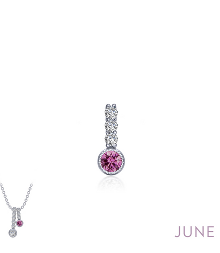 Lafonn 0.17 CTW Simulated Diamond And Alexandrite June Birthstone Love Pendant