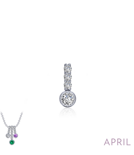Lafonn 0.17 CTW Simulated Diamond April Birthstone Love Pendant
