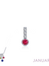 Lafonn 0.17 CTW Simulated Diamond And Garnet January Birthstone Love Pendant