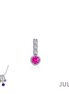 Lafonn 0.17 CTW Simulated Diamond And Lab Grown Ruby July Birthstone Love Pendant