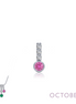 Lafonn 0.17 CTW Simulated Diamond And Siumluated Torumaline October Birthstone Love Pendant
