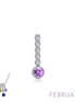 Lafonn 0.32 CTW Simulated Diamond And Simulated Amethyst February Birthstone Love Pendant