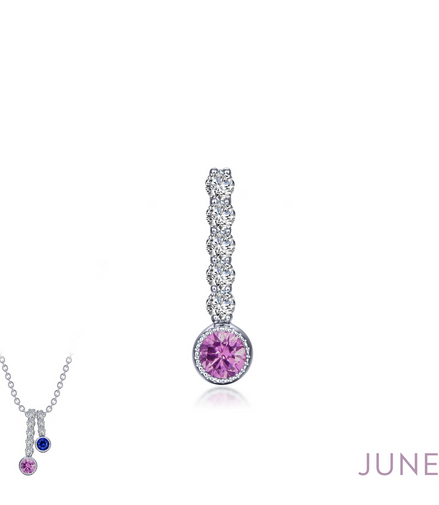 Lafonn 0.32 CTW Simulated Diamond And Simulated Alexandrite June Birthstone Love Pendant