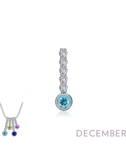 Lafonn 0.32 CTW Simulated Diamond And Simulated Blue Topaz December Birthstone Love Pendant
