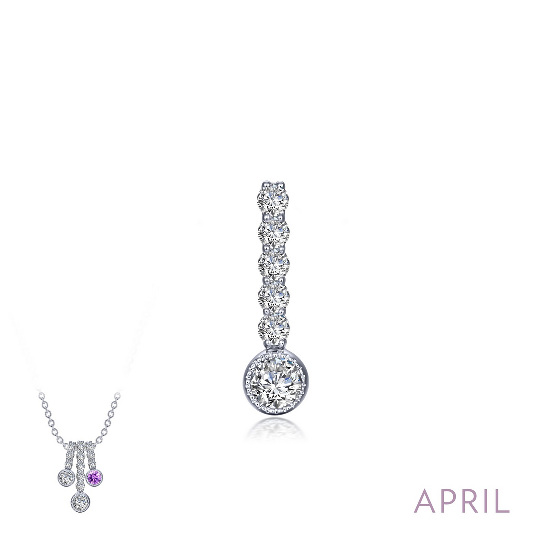 Lafonn 0.32 CTW Simulated Diamond April Birthstone Love Pendant
