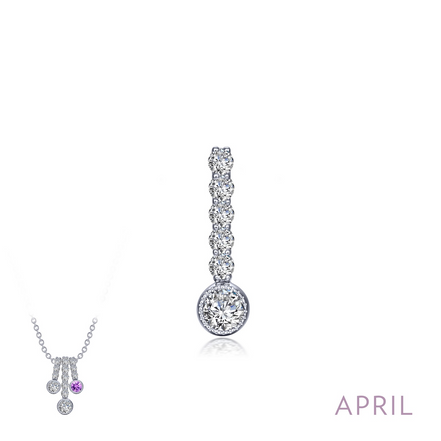 Lafonn 0.32 CTW Simulated Diamond April Birthstone Love Pendant