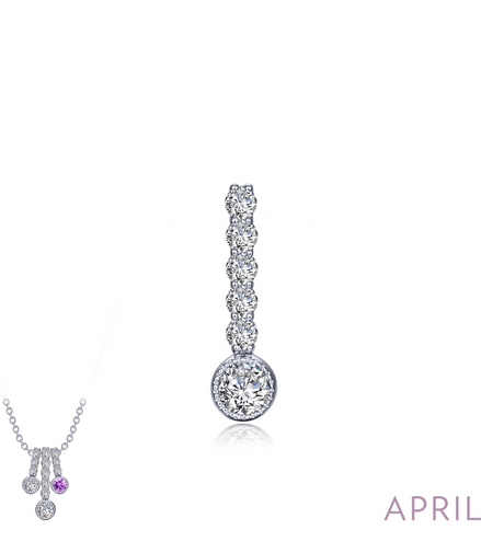 Lafonn 0.32 CTW Simulated Diamond April Birthstone Love Pendant