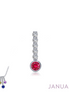 Lafonn 0.32 CTW Simulated Diamond And Simulated Garnet January Birthstone Love Pendant