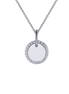 Lafonn 0.23 CTW Simulated Diamond Engraveable Round Disc Pendant Necklace