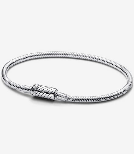 Pandora Moments Sliding Magnetic Clasp Snake Chain Bracelet Size 17