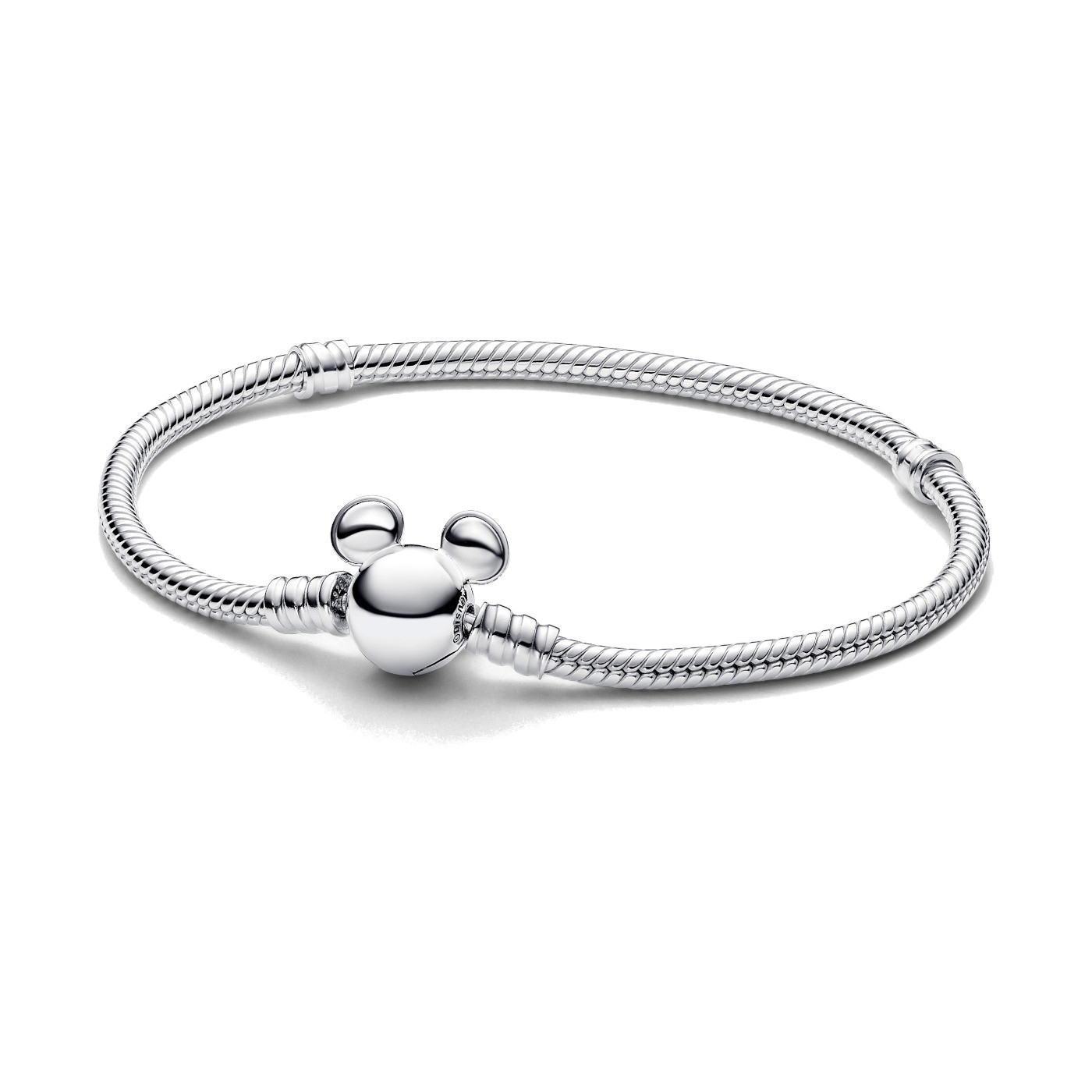 Pandora Moments Disney Mickey Mouse Clasp Snake Chain Bracelet Size 17