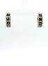 14K Yellow Gold Sapphire and Diamond Huggie Hoop Gemstone Earrings