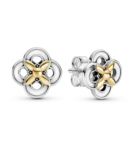 Pandora Moments Two-tone Flower Stud Earrings