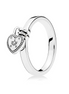 Pandora Moments Love Lock Heart Shaped Padlock Ring Size 7.5