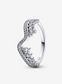 Pandora Timeless Sparkling Asymmetric Wave Ring Size 6