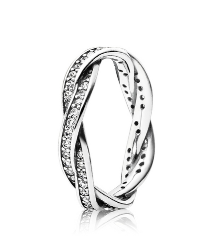 Pandora Timeless Sparkling Twisted Lines Ring Size 9