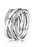 Pandora Timeless Sparkling And Polished Lines Ring Size 5