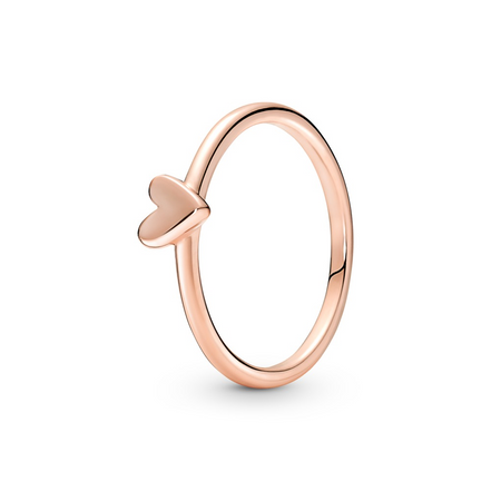 Pandora Moments Rose Gold Free Hand Heart Ring Size 7