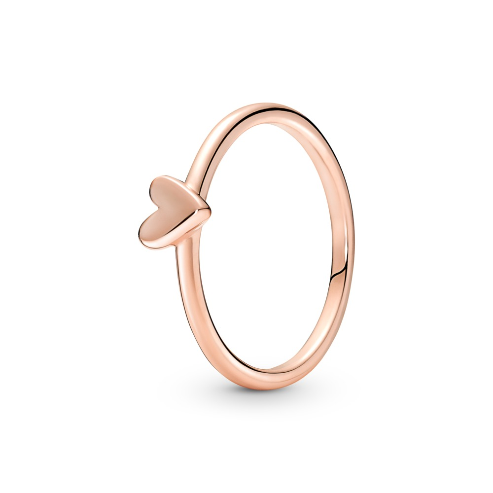 Pandora Moments Rose Gold Free Hand Heart Ring Size 7